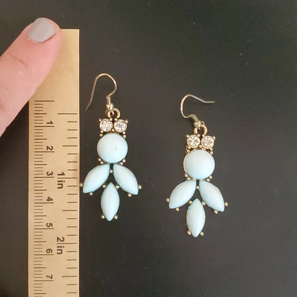 Baby Blue Sparkle Dangly Earring - Picture 2 of 2